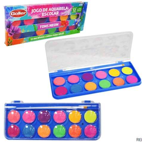 AQUARELA C/12 NEON GOLLER